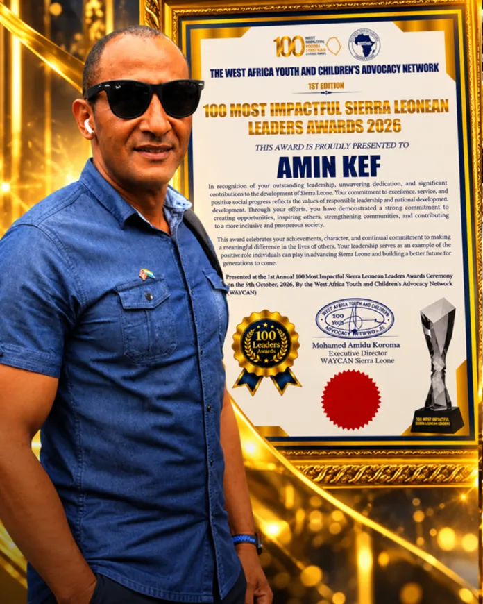 Amin Kef Recognized Among Sierra Leone's Most Impactful Leaders